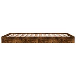 Berkfield Home Bed Frame without Mattress Smoked Oak 140x200 cm Engineered Wood in Brown - thumbnail 5