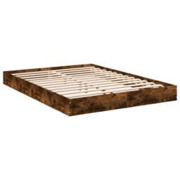 Berkfield Home Bed Frame without Mattress Smoked Oak 140x200 cm Engineered Wood in Brown - thumbnail 6
