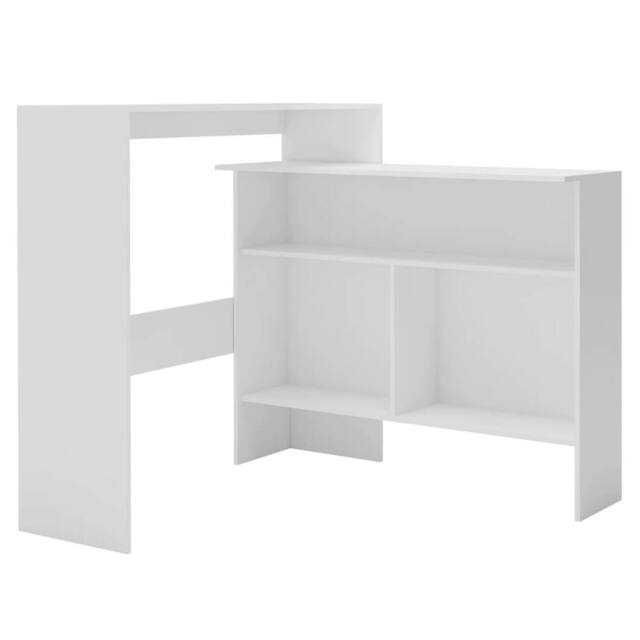 Berkfield Home Bar Table with 2 Table Tops White 130x40x120 cm - Size: 130 x 40 x 120 cm - image 1