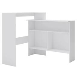 Berkfield Home Bar Table with 2 Table Tops White 130x40x120 cm - Size: 130 x 40 x 120 cm - thumbnail 1