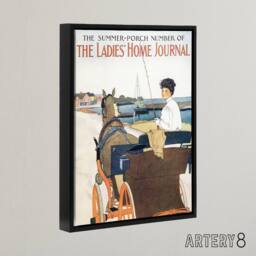 "Artery8 Home Journal Vintage Mag Framed Canvas Wall Art Print Penfield in Beige - Size: W12"" x H16""" - thumbnail 2