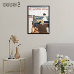 "Artery8 Home Journal Vintage Mag Framed Canvas Wall Art Print Penfield in Beige - Size: W12"" x H16""" - thumbnail 3