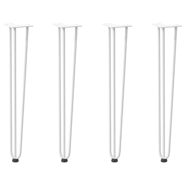 Berkfield Home Hairpin Table Legs 4 pcs White 72 cm Solid Steel - image 1