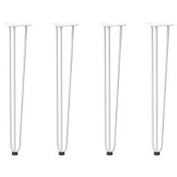 Berkfield Home Hairpin Table Legs 4 pcs White 72 cm Solid Steel - thumbnail 1