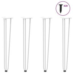 Berkfield Home Hairpin Table Legs 4 pcs White 72 cm Solid Steel - thumbnail 2