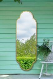 MirrorOutlet Gold Metal Framed Double Arched Oval Garden Wall Mirror (170CM X 59M) - Size: 1 Pack - thumbnail 1