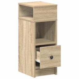 Berkfield Home Bedside Cabinet with Drawer Sonoma Oak 25x31x66 cm in Brown - Size: 25 x 31 x 66 cm - thumbnail 5