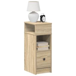 Berkfield Home Bedside Cabinet with Drawer Sonoma Oak 25x31x66 cm in Brown - Size: 25 x 31 x 66 cm - thumbnail 1