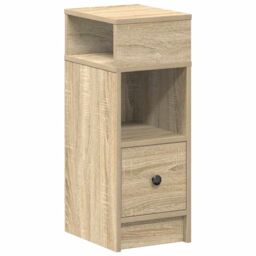 Berkfield Home Bedside Cabinet with Drawer Sonoma Oak 25x31x66 cm in Brown - Size: 25 x 31 x 66 cm - thumbnail 2