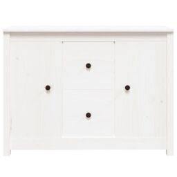 Berkfield Home Sideboard White 100x35x74 cm Solid Wood Pine - Size: 100 x 35 x 74 cm - thumbnail 3