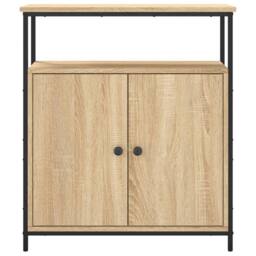Berkfield Home Sideboard Sonoma Oak 70x30x80 cm Engineered Wood in Light Oak - Size: 70 x 30 x 80 cm - thumbnail 6