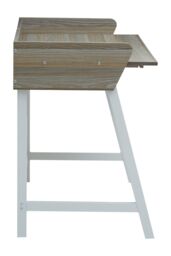 Orsina Functional Oak Desk, Minimal Office Desk, Computer Desk With Storage in Grey - thumbnail 3