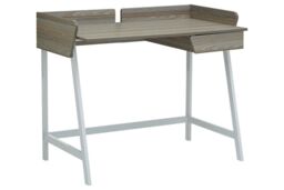 Orsina Functional Oak Desk, Minimal Office Desk, Computer Desk With Storage in Grey - thumbnail 6