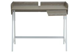Orsina Functional Oak Desk, Minimal Office Desk, Computer Desk With Storage in Grey - thumbnail 5