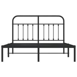 Berkfield Home Metal Bed Frame with Headboard Black 140x190 cm - thumbnail 6