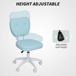 VINSETTO Vanity Task Chair with Adjustable Height, Armless, Blue in Light Blue - thumbnail 4