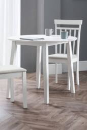 Julian Bowen Coast Round 2-4 Seater Drop Leaf Dining Table in White - thumbnail 1