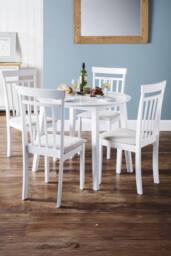 Julian Bowen Coast Round 2-4 Seater Drop Leaf Dining Table in White - thumbnail 4