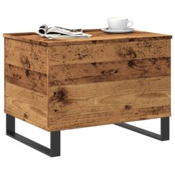 Berkfield Home Coffee Table Old Wood 60x44.5x45 cm Engineered Wood in Brown - thumbnail 3