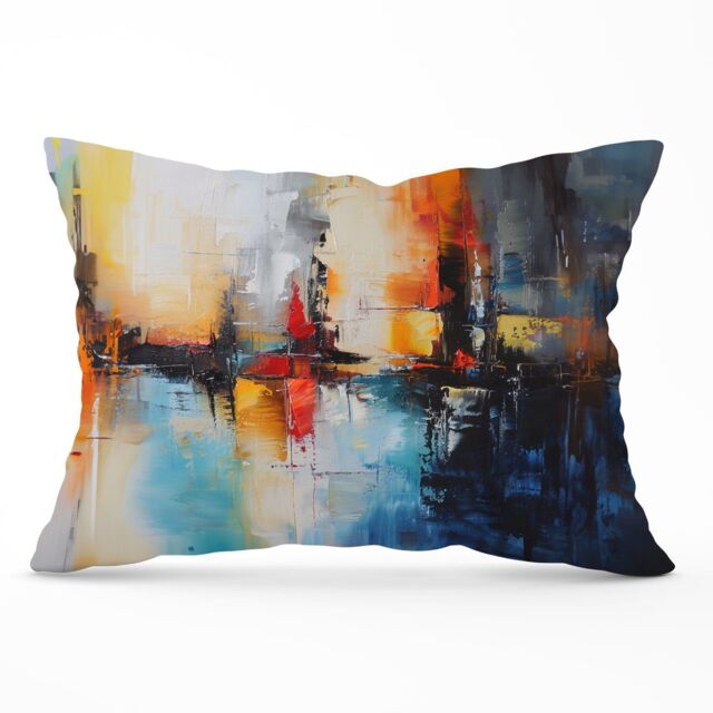 Warren Reed - Designer Reflective Splendour: City In Abstract Cushions - Size: 60 cm x 60 cm - image 1