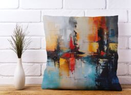 Warren Reed - Designer Reflective Splendour: City In Abstract Cushions - Size: 60 cm x 60 cm - thumbnail 2