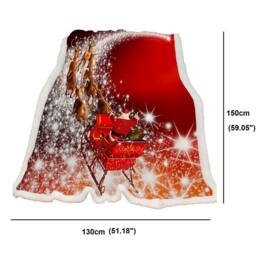 Gr8 Home Christmas Sleigh Blanket Large Flannel Throw in Red - Size: 130 cm x 150 cm - thumbnail 5