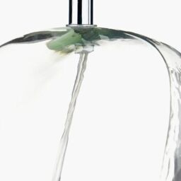 Ruma Clear Glass Table Lamp with Terracotta Shade - thumbnail 5