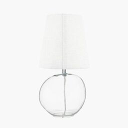 Ruma Clear Glass Table Lamp with Terracotta Shade - thumbnail 3