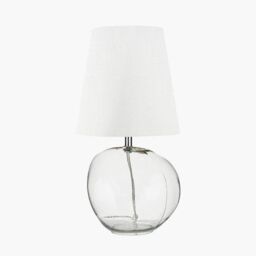Ruma Clear Glass Table Lamp with Terracotta Shade - thumbnail 2