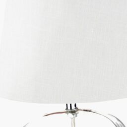 Ruma Clear Glass Table Lamp with Terracotta Shade - thumbnail 4