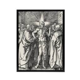 "Artery8 Doubting Thomas Bible Scene Albrecht Durer Framed Canvas Wall Art in White - Size: W12"" x H16""" - thumbnail 1