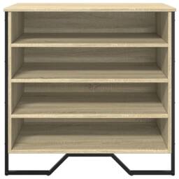 Berkfield Home Shoe Cabinet Sonoma Oak 80x38x78 cm Engineered Wood - Size: 80 x 38 x 78 cm - thumbnail 4