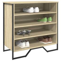 Berkfield Home Shoe Cabinet Sonoma Oak 80x38x78 cm Engineered Wood - Size: 80 x 38 x 78 cm - thumbnail 2
