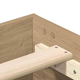 Berkfield Home Bed Frame No Mattress Artisan Oak 135x190 cm Double Engineered Wood in Brown - thumbnail 8