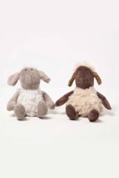 Homescapes Sheep Doorstop - Set of 2 - Animal Door Stops in Brown