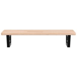 Berkfield Home Basin Shelf Wall Mounted Steel & Solid Wood Oak in Light Brown - thumbnail 4