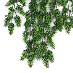 Leaf Artificial Hanging Trailing Plant UV Fire Resistant Clustered Fern 128cm in Green - thumbnail 3
