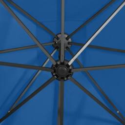 Berkfield Home Durable Cantilever Umbrella with Pole & LED Lights Azure Blue 250 cm - thumbnail 8