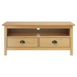 Berkfield Home TV Cabinet Hill Honey Brown 110x40x47 cm Solid Pine Wood - Size: 110 x 40 x 47 cm - thumbnail 2