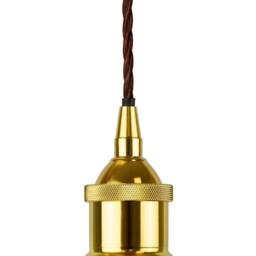SE Home Pale Grey Worcester Pendant Light - Gold - Brown Twisted - thumbnail 3