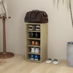 Berkfield Home Shoe Cabinet Sonoma Oak 31.5x35x70 cm Engineered Wood in Brown - thumbnail 3