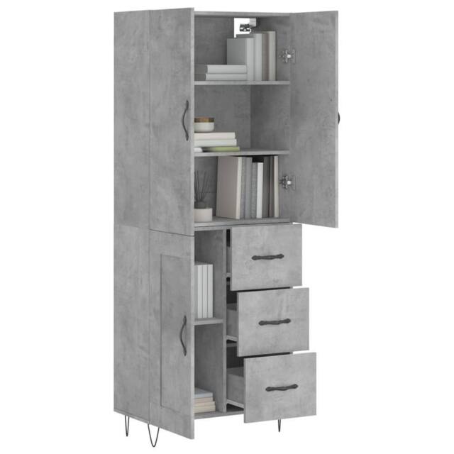 Berkfield Home Highboard Concrete Grey 69.5x34x180 cm Engineered Wood - image 1