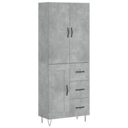 Berkfield Home Highboard Concrete Grey 69.5x34x180 cm Engineered Wood - thumbnail 3
