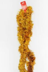 Neel Blue Christmas Tinsel Garland Shiny Metallic Fine Foil Xmas Tree Garland, 2m in Gold - thumbnail 4