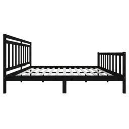 Berkfield Home Bed Frame Black Solid Wood 200x200 cm - thumbnail 5