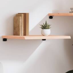 Berkfield Home Wall Shelf 60x60x(2-4) cm Untreated Solid Wood Oak in Light Tan - thumbnail 2