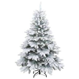 Berkfield Home Beautiful Artificial Christmas Tree with 150 LEDs Green 150 cm PE in White - thumbnail 4