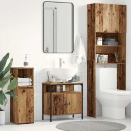 Berkfield Home Bathroom Sink Cabinet Old Wood 60x30x60 cm Engineered Wood in Brown - Size: 60 x 30 x 60 cm - thumbnail 1