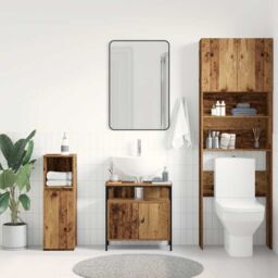 Berkfield Home Bathroom Sink Cabinet Old Wood 60x30x60 cm Engineered Wood in Brown - Size: 60 x 30 x 60 cm - thumbnail 3