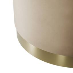 Wyld Haus Kalua Large Beige Velvet Stool Brushed Gold Base - thumbnail 3